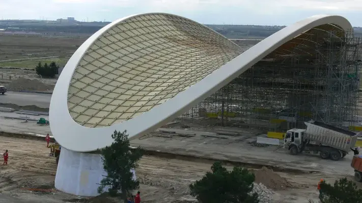 Construction du terminal de l'aéroport de Bakou